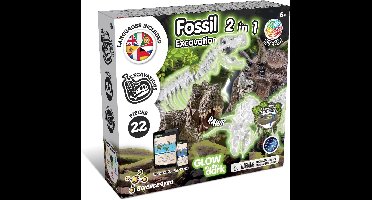 Science4you Dino Fossil 2-in-1 – Graafset met Glow-in-the-Dark Skeletten – Bouw 2 Dinosaurus Fossielen – Educatief Speelgoed vanaf 6 Jaar