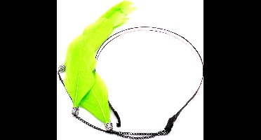 Festival/Ibiza diadeem met hanger 4 veren felgroen