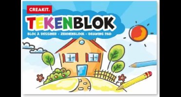 CREAKIT. Tekenblok A3 – 24 Vellen – Tekenpapier – Schtetsblok – Schetsboek voor Kinderen – 180 grs – Wit papier