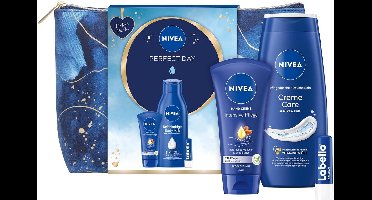 Nivea Geschenkset met Toilettas, handcreme, labello & Bodymilk - Cadeauset