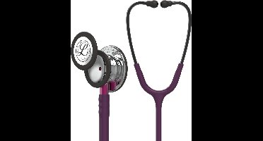 Littmann Classic III Stethoscoop 5960 spiegelend borststuk, pruimkleurige slang, roze steel en rookkleurige headset, 69 cm