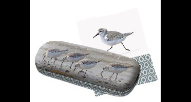 Bekking & Blitz - Brillenkoker - Brillenetui - Inclusief brillendoekje - Kunst - Vogels - Drieteenstrandloper - Elwin van der Kolk - Vogelbescherming