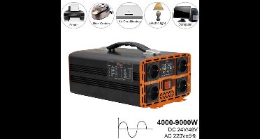 Pure Sinusomvormer – Omvormer – DC naar AC Converter – Zonne-energieomvormer – Spanningsomzetter – 5000W 24V – Continu Vermogen 2500W – Zuivere Sinusgolf Output