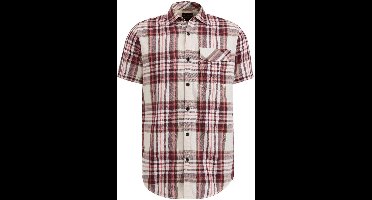 PME LEGEND - Overhemd korte mouw - paars - beige - maat XXXL