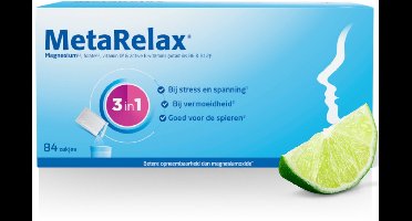 MetaRelax Magnesium Poeder – Voordeelverpakking 84 Zakjes - Hoogwaardig Magnesiumcomplex met Magnesiumglycerofosfaat - Bij Stress & Spanning - Vermoeidheid - Goed voor de Spieren - Hou het hoofd koel en schiet niet in een kramp