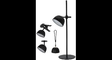 Kobi LED Lizbona Zwart 3.5W IP54 - draadloze oplaadbare tafellamp met magnetische bevestiging - 3 lichtkleuren en USB-C | Geen fitting | Dimbaar | Warm Wit-Koel Wit-Daglicht | 3.5 watt | 25.000 Branduren