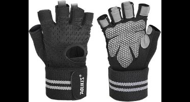 Scoby - Fitnesshandschoenen - Gewichthef Handschoenen - Sport Gloves - Workout Gloves - Ademend Design - Maat XL - Zwart