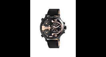 Raptor Limited Herenhorloge echt leer Maxx, zilverkleurig, datumweergave