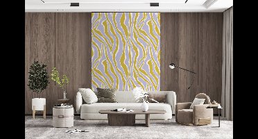 Behang - Fotobehang Zebra - Modern - Meerkleurig - Breedte 160 cm x hoogte 240 cm