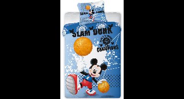 Disney Mickey Mouse Slam Dunk -Dekbedovertrek - Eenpersoons - 140 x 200 cm - Blauw