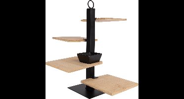 Cosy & Trendy Etagere 4 Laags / Serveertoren + Schaaltje - Zwart Metaal