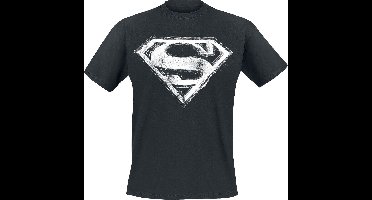 Superman Smudge Logo Heren T-shirt - zwart - 4XL
