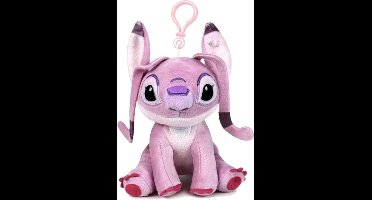 Angel Zittend Bagclip (Sleutelhanger) - Disney Lilo en Stitch Pluche Knuffel 15 cm - Disney Lilo en Stitch Pluche Knuffel 15 cm - Speelgoed voor kinderen jongens meisjes - Accessoire voor school rugzak rugtas - Knuffel met haakje - Plush Toy