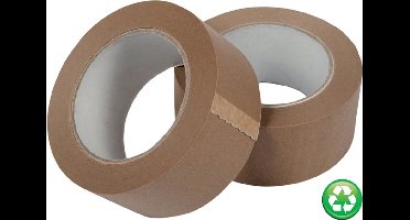Verpakkingstape IEZZY - gerecycled papier - 50mm x 50 meter - bruin