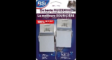 BSI - De Beste Muizenval - Sterk en betrouwbaar - Muizenbestrijding - 2 stuks