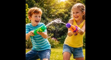 Eddy Toys Water Shooter - Waterpistool van Kunststof - Verkrijgbaar in Blauw, Groen of Paars - Geschikt voor Buiten Waterpret in de Tuin of Zwembad - Lengte 46 cm - Niet-elektrisch - Vanaf 1 Jaar
