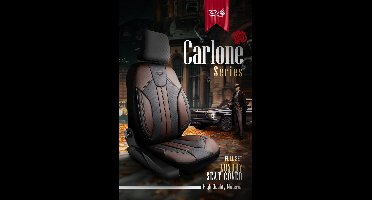 Stoelhoezen Chevrolet Captiva 2011 – 2018 – Carlone Zwart/Bruin vol leder – perfecte pasvorm (Voorstoelen set 2 voorstoelen)