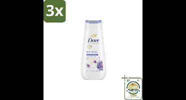 3 x Dove – Douchecrème – Anti-Stress – 225 ml - Grootverpakking - Douchecrème Anti-stress - Ontspannende Douche - Droge Huid Verzorging - Blauwe Kamille - Havermelk