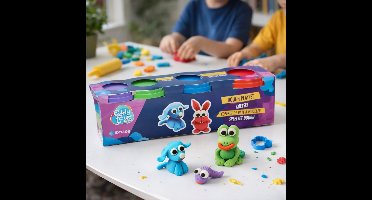 Eddy Toys Doughset Boetseerklei - 5 Potjes van 140 Gram - Soepel Blijvende Klei in Diverse Kleuren - Stimuleert Creativiteit en Motoriek - Speelplezier voor Kinderen vanaf 3 Jaar