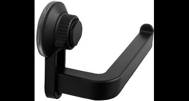 KARZO - Toiletrolhouder met zuignap, opbergruimte voor toiletrolhouders zonder boren, wandgemonteerde zuignap, tissuehouder, papieren handdoekhouder voor badkamer en keuken (zwart)