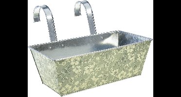 Bloembak met beugel, balkon, metaal, 35x15cm, H13cm