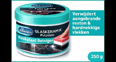 Dr. Beckmann Glaskeramiek Reinigingssteen 250 g – Kookplaat Reiniger met Speciale Spons – Verwijdert Aangebrande Vlekken en Hardnekkig Vuil