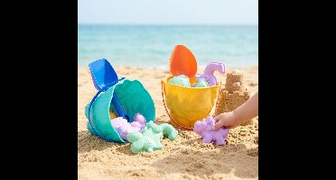 Eddy Toys Strandspeelgoed - Zandspeelgoed met Emmer, Schep en Zandvormpjes - Dierenthema