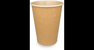 500x Koffiebeker karton kraft 350ml - Roer staafjes koffie limonade beker melk suiker hout festival thema feest verjaardag werk lepel