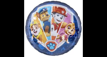 Paw Patrol ballon - folieballon - 45 cm - verjaardagsballon - helium geschikt - Skye & Everest design - kinderfeestje decoratie - herbruikbaar - voor jongens en meisjes - officieel gelicentieerd - feestartikelen - ronde ballon - feestversiering
