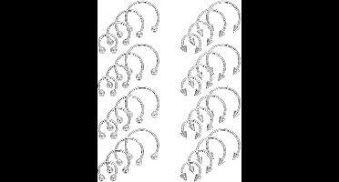 Premium - Chirurgisch stalen Hoefijzerringen Set van 32 stuks in verschillende maten voor Neus, Septum, Oor, Wenkbrauw, Lip - Piercings voor vrouwen en mannen