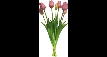 Tulpen Kunstbloemen - Bos met 7 stuks - Roze