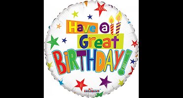 Helium Ballon Have A Great Birthday 45cm leeg