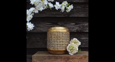 DKNC ronde lantaarn goud Ø18cm x 21,5cm