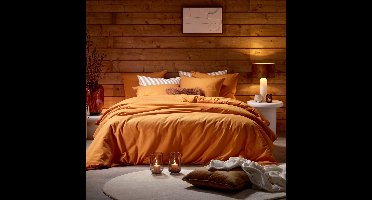 De Witte Lietaer Dekbedovertrek Laura Copper - Tweepersoons - 200 x 200/220 cm - Katoen Flanel