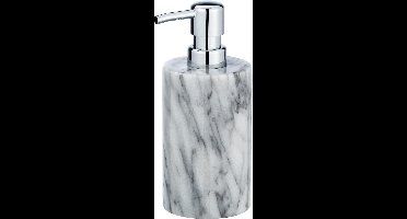 Zeepdispenser Onyx van marmer - vloeibare zeepdispenser, afwasmiddeldispenser, marmer, 7,5 x 18 x 8,5 cm, wit
