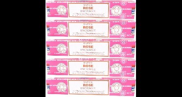 Satya Nag Champa wierook stokjes - Rose - 5x pakje van 12 stuks - 15 gram