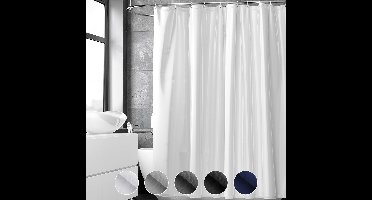 Boraboi® Waterafstotend en Schimmelwerend Douchegordijn met Sneldrogende Eigenschappen en 12 Haken, 180 x 200 cm, Wit