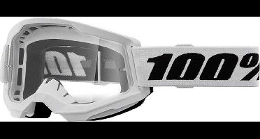 100% Strata 2 Cross/Endurobril - Wit met Helder Vizier