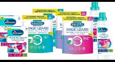 Dr. Beckmannn Voordeelset - Magic Leaves Wasmiddeldoekjes Universeel + Kleur 2x Geurverwijderaar 2x Anti-kleurdoorloopdoekjes 2x