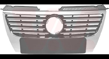Volkswagen Passat, 2005 - 2010 - grille, sierlijsten, chrome, voor embleem van 150 mm