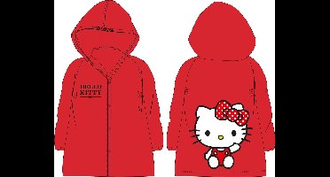 Regenjas kind Hello Kitty rood maat 122/128