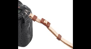 Dörr Camera Wrist Strap Earth Leather cognac 25x3.2 cm riem Digitale camera Leer, Nylon Bruin