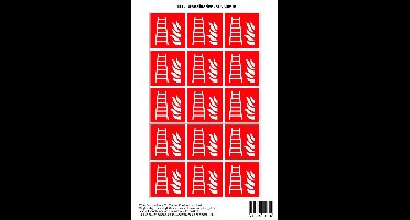 Pictogram sticker F003 - Brandladder - 50x50mm - 15 stickers op 1 vel
