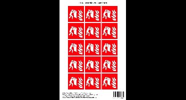 Pictogram sticker F016 - Branddeken - 50x50mm - 15 stickers op 1 vel
