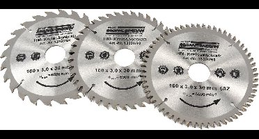 160 mm 3 Delige Profi Cirkelzaagbladenset voor Invalzaag