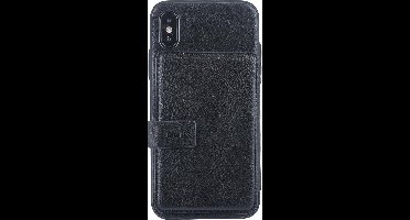 UNIQ Accessory iPhone X Kunstleer Backcover hoesje met clip pasjeshouder - Zwart