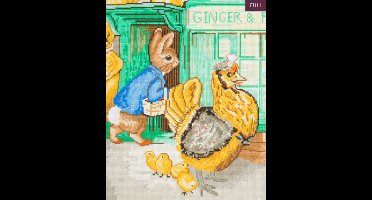 Diamond painting 40 x 50 cm crystal art partial ronde steentjes - Peter Rabbit Ginger and pickles store