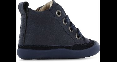 Shoesme Donkerblauwe Bootie - Veterschoen Kind - Jongens - Dark Blue - Leer;Microleer - Maat 24