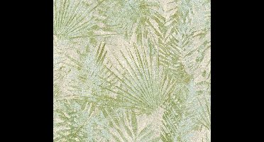PALMBLADEREN BEHANG | Jungle - Groen Beige - A.S. Création Natural Living D`eco