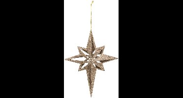 Kerstster uit het noorden, van bronskleurig kunststof, 21 cm